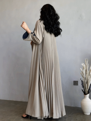 Graceful Classic Open Kimono Abaya - Apricot