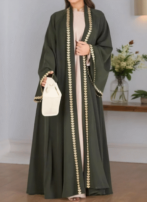 Elegant Olive Glow Abaya